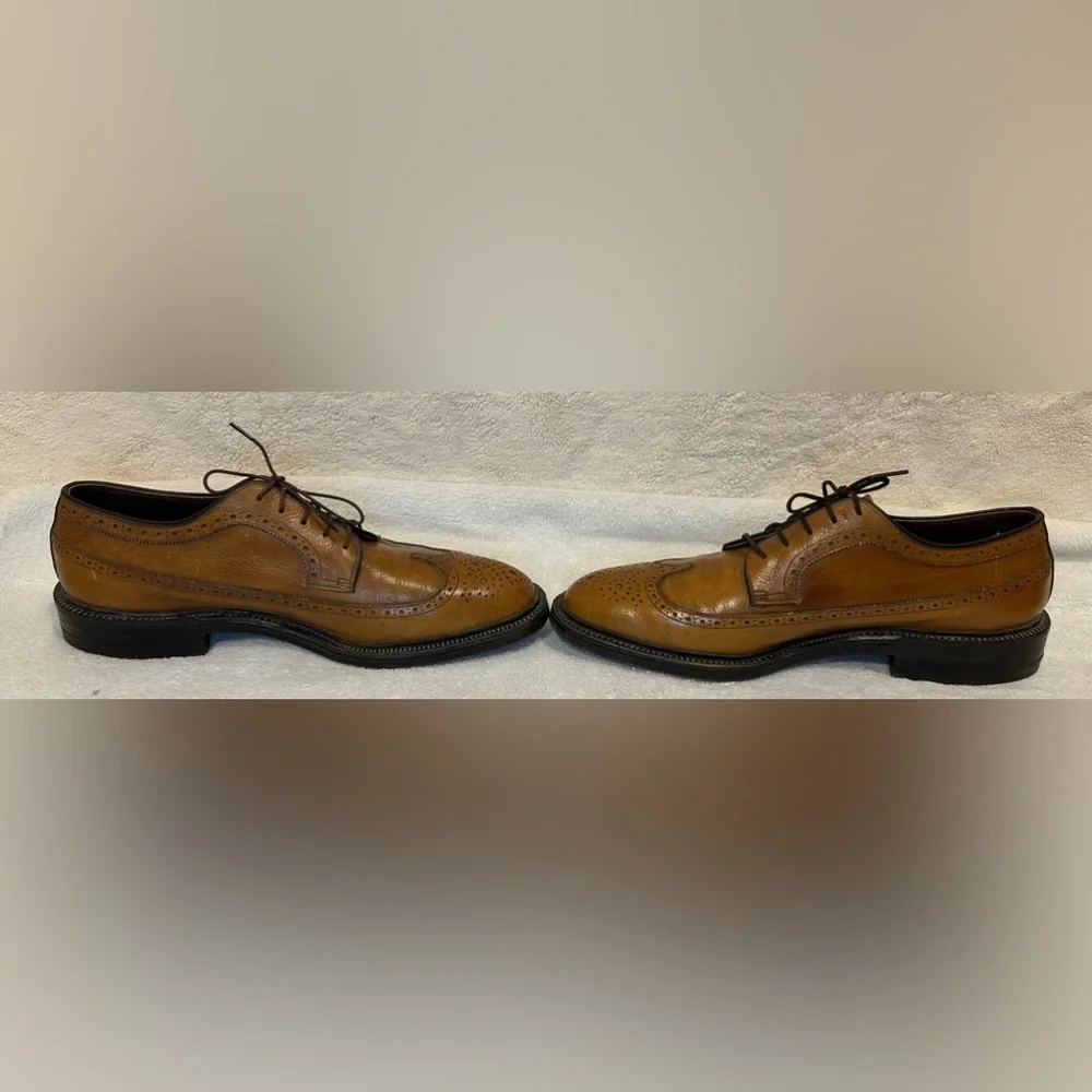 Stacy-Adams men’s oxford dress shoes leather pattern trim‎ detail Size 9 USA